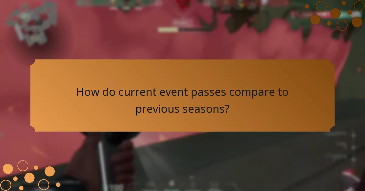 How do current event passes compare to previous seasons?