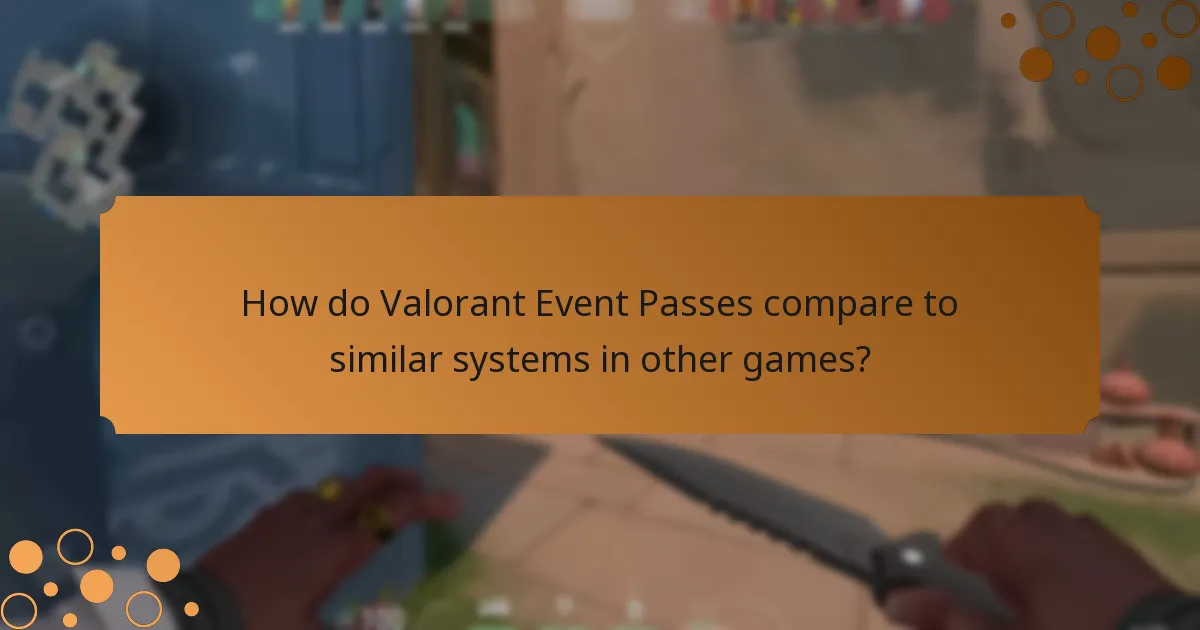 How do Valorant Event Passes compare to similar systems in other games?