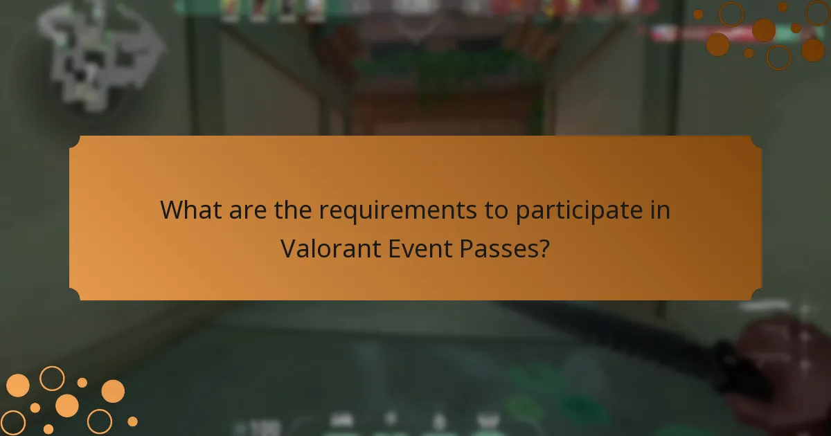 What are the requirements to participate in Valorant Event Passes?