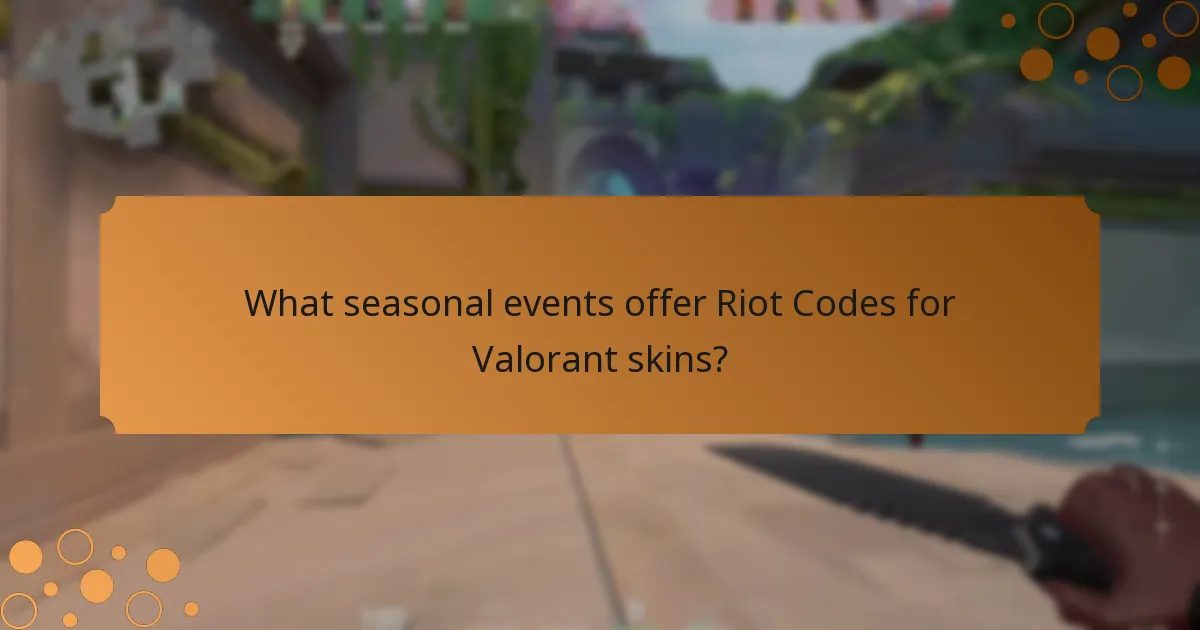 What seasonal events offer Riot Codes for Valorant skins?