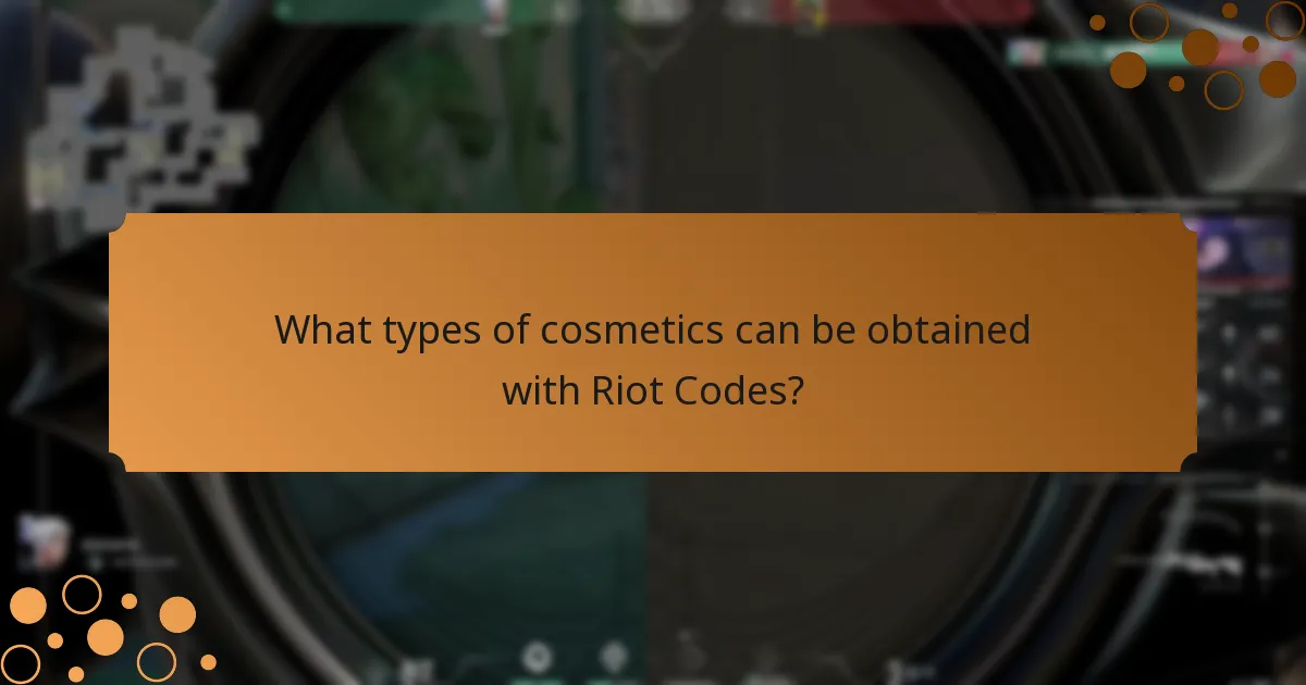 What types of cosmetics can be obtained with Riot Codes?