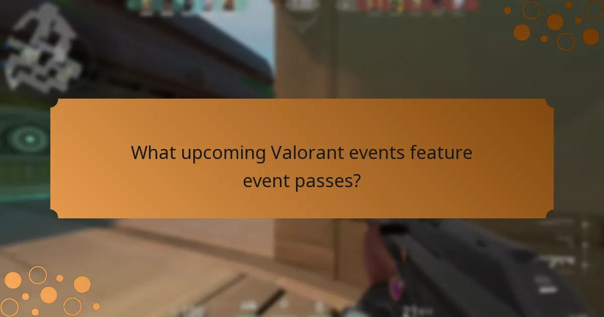 What upcoming Valorant events feature event passes?