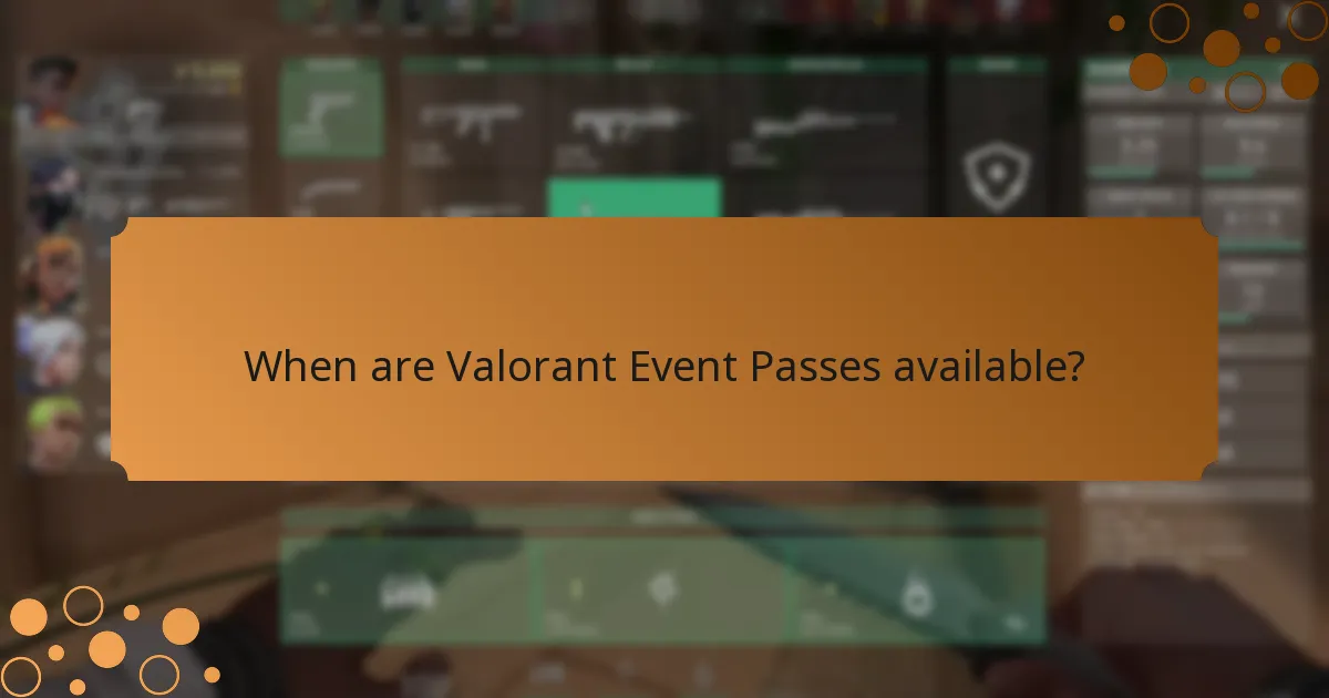 When are Valorant Event Passes available?