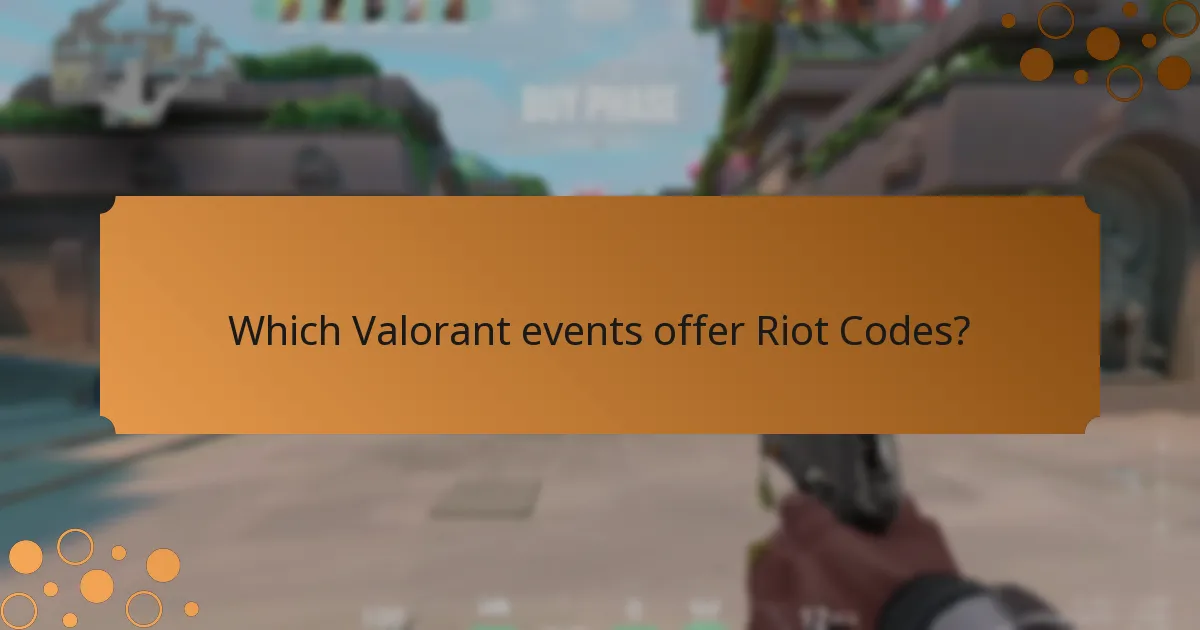Which Valorant events offer Riot Codes?
